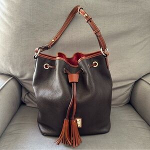 Dooney & Bourke Pebble Grain Aimee Drawstring Bucket Shoulder Bag (Retail $398)